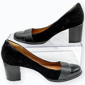 Clarks Women's Black Block Heel Sneakers